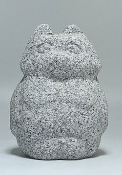 Japanese Raccoon Dog Tanuki Stone Statue | Hanazawa Granite, 4.72 in