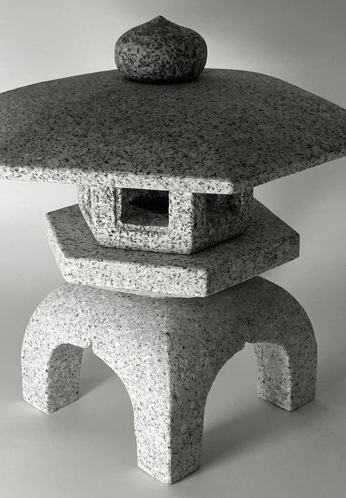 Zen Gray Stone Lantern Yukimi Tourou Small Granite Japanese Garden Ornament Statue