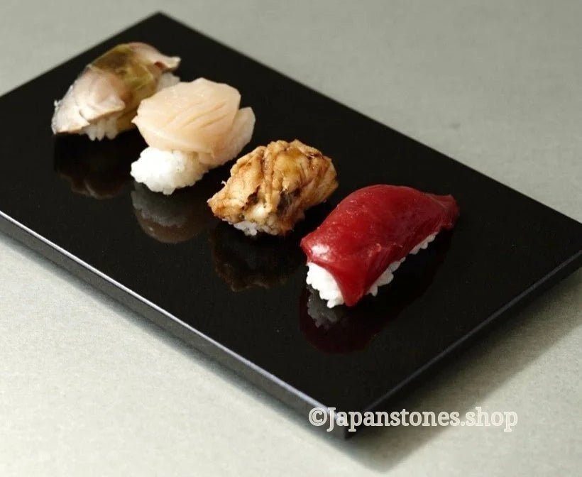 Sushi Kaiseki Sushigeta Food Plate India Granite Black Stone Japan — product photo 14 of 29