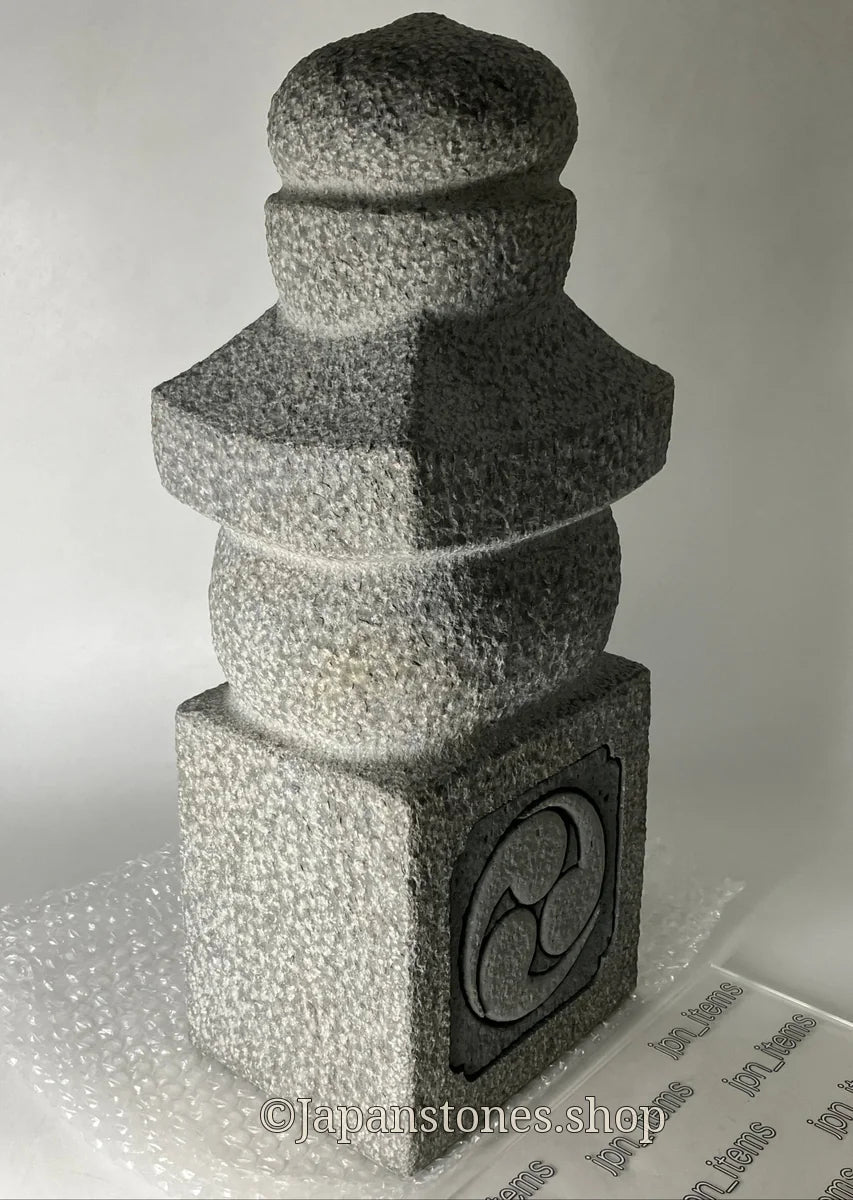 Gorinto Medium Andesite Gray Stone Three waves emblem Japanese Garden Statue — photo 16 of 19