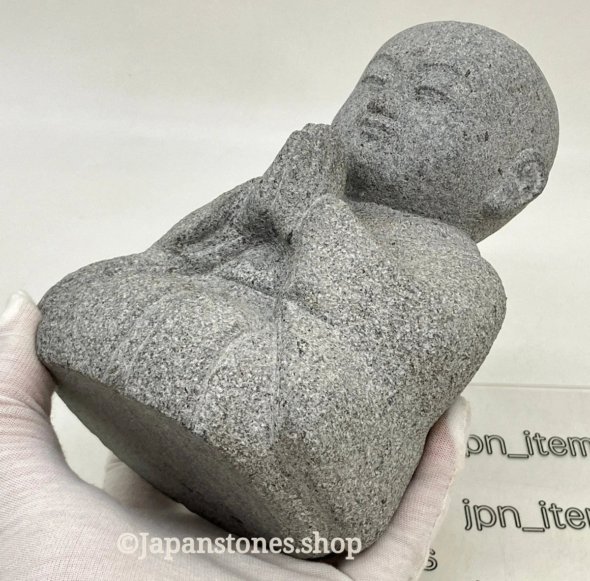 Gasshou Jizo Ojizo-Sama Granite Stone Sculpture Handmade Japanese Garden — product photo 9 of 29