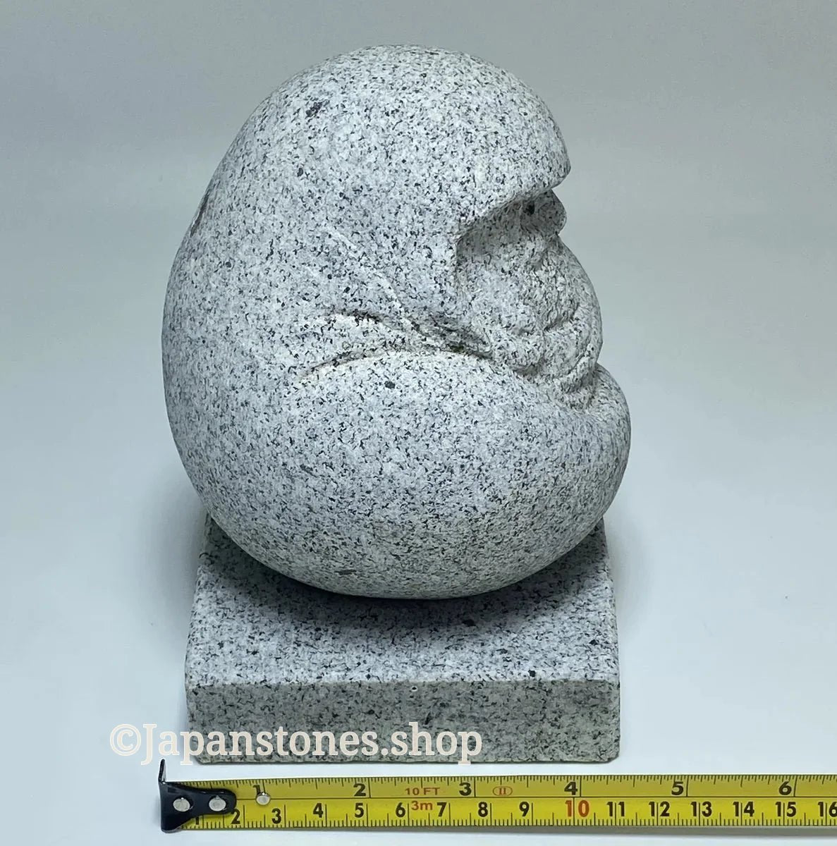 Hand-Carved Japanese Granite Daruma Statue | Hanazawa Kome Stone — product photo 6 of 24