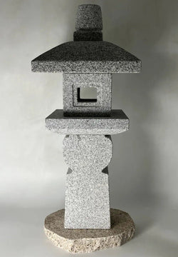 Zen Granite Gray Oribe Stone Lantern Tourou Japan Garden Statue 19 inch