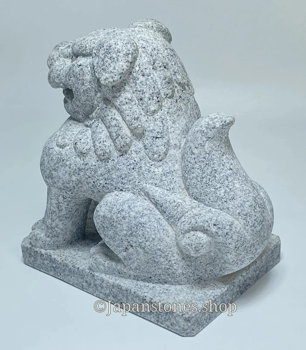 Komainu Right Guardian Lion Japanese Granite / Hanazawa Kome Stone — product photo 16 of 20