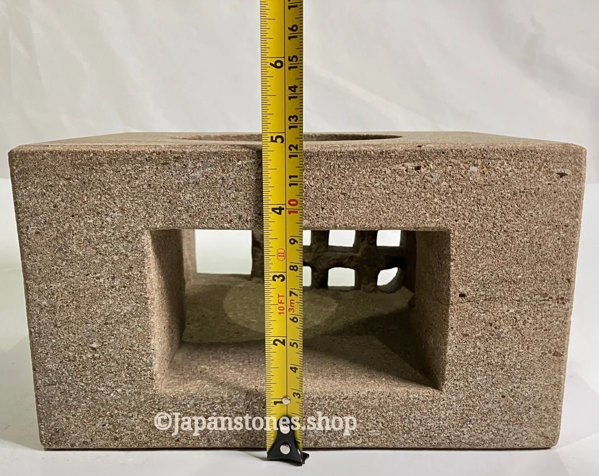Brown Medium Sandstone Thatching Stone Lantern Tourou Handmade Japanese Garden — product photo 13 of 27
