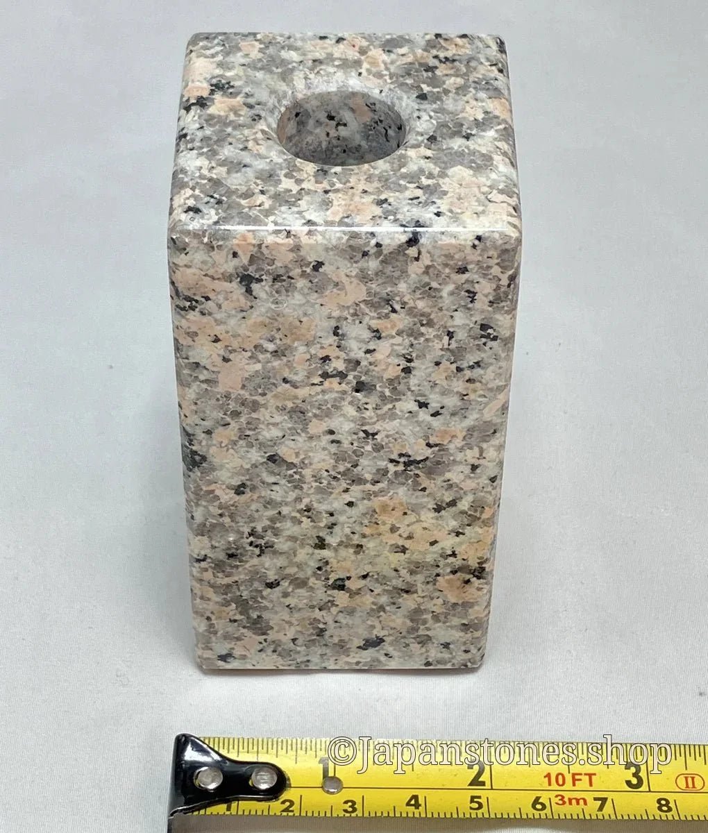 Gray Pink Mannari Stone Granite Vase Japanese Ornament Statue — product photo 8 of 27