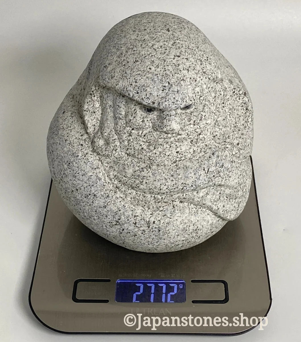 Hand-Carved Japanese Granite Daruma Statue | Hanazawa Kome Stone — product photo 14 of 24