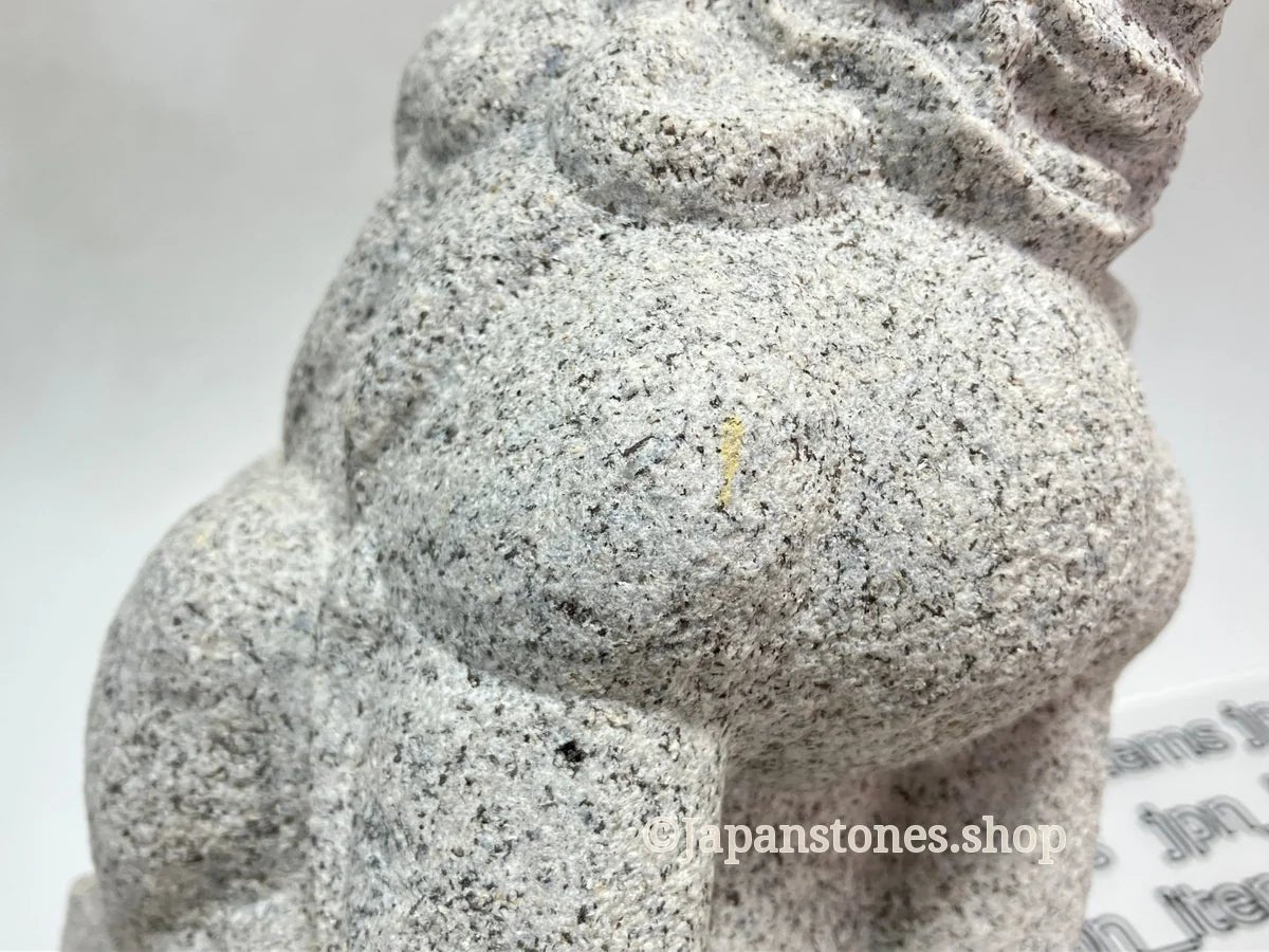 Komainu Set Statue Granite Gray Stone Sculpture Shrine Handmade Japanese Garden — product photo 13 of 36