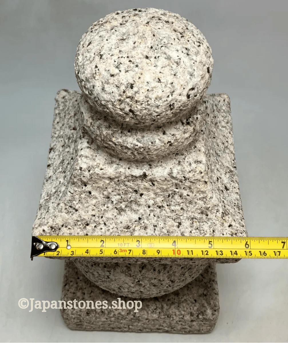 Mannari Granite Stone Gorinto Pink Gray 13 inch Japan Stone Craft — product photo 8 of 25