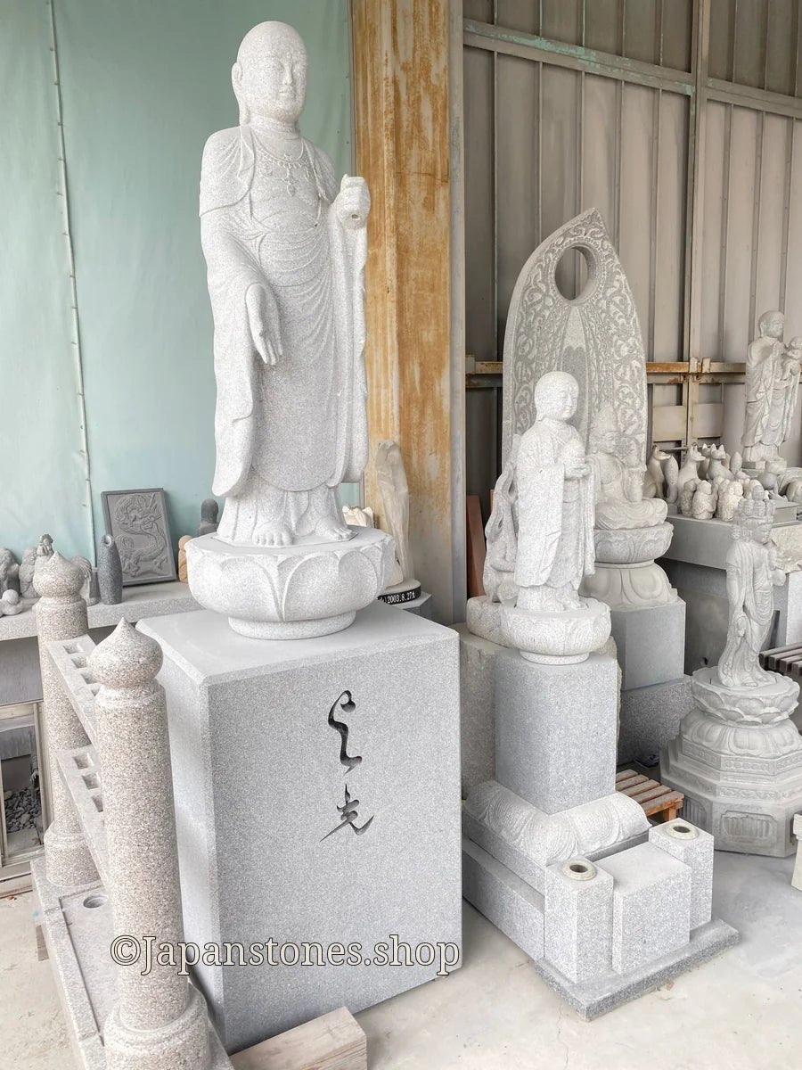 Boat-Shaped Enmei Jizo Statue | Natsuyama Stone, 16.14 in — product photo 22 of 23