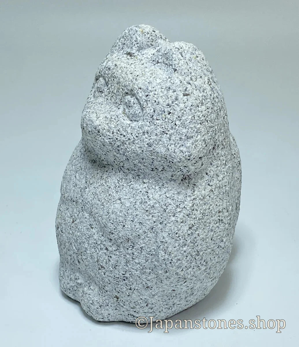 Japanese Raccoon Dog Tanuki Stone Statue | Hanazawa Granite, 4.72 in — product photo 15 of 20