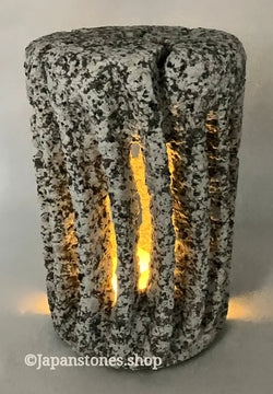 Hirukawa Granite Stone Lantern Lampshade Cylinder Japan Stone Craft for LED Lighting