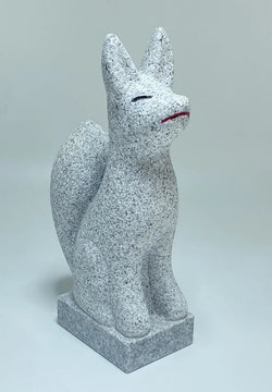 8.46 in Japanese Inari Fox Statue | Hanazawa Stone Granite