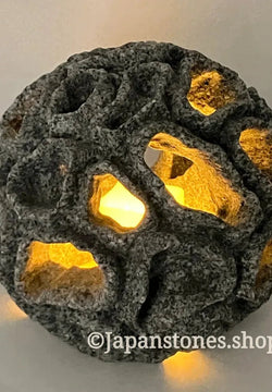 Aji Granite Stone Lantern Lampshade – Japanese Stone Craft for LED Lighting