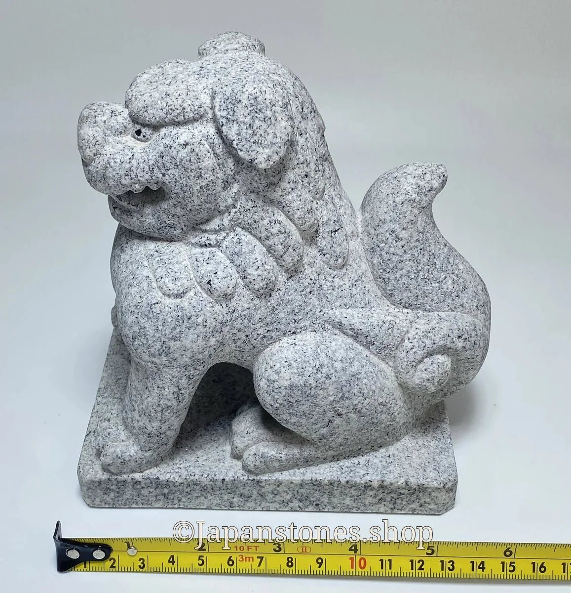 Komainu Right Guardian Lion Japanese Granite / Hanazawa Kome Stone — product photo 5 of 20