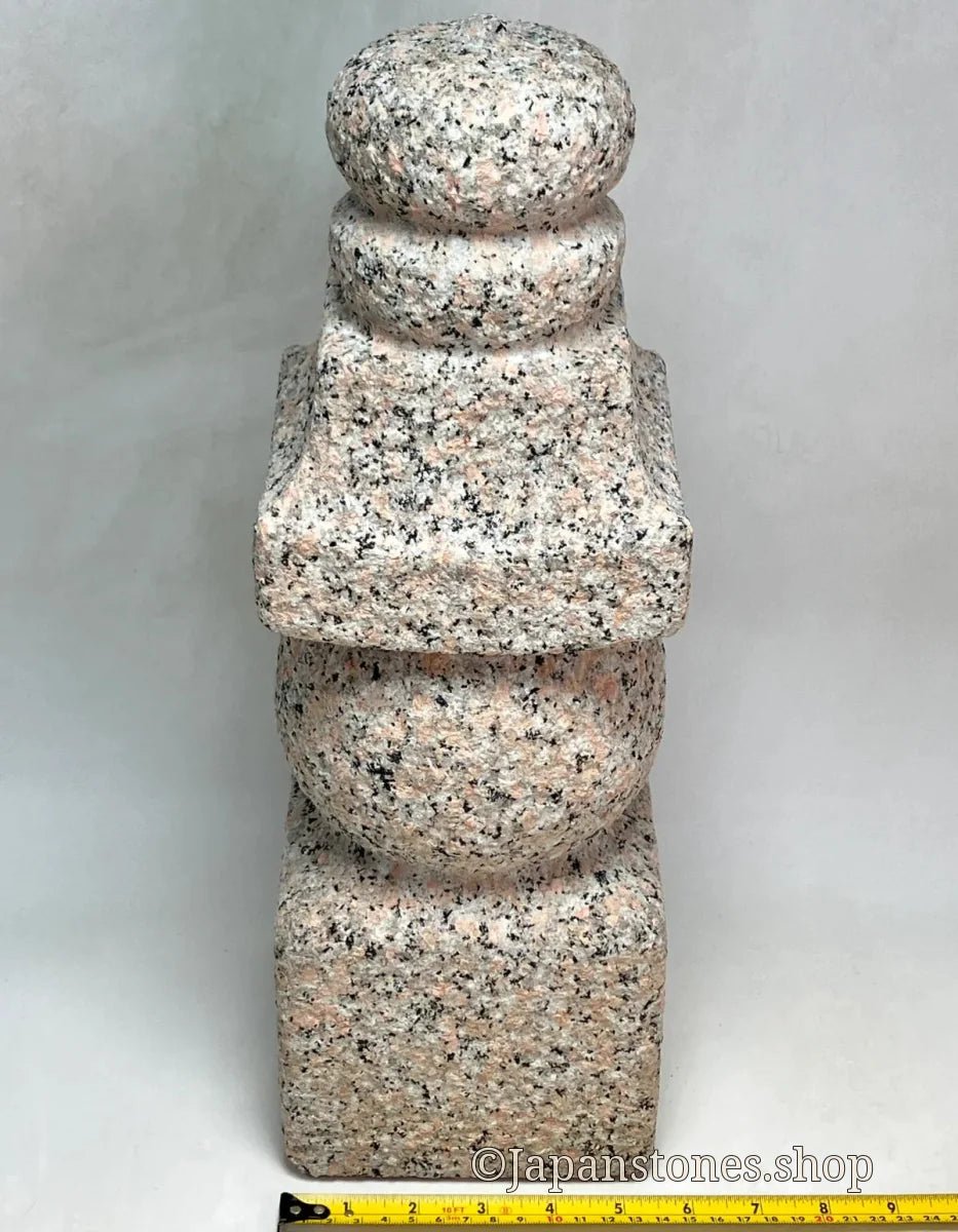 Mannari Gray Pink Granite Stone Gorinto 16 inch Japan Stone Craft — product photo 8 of 25