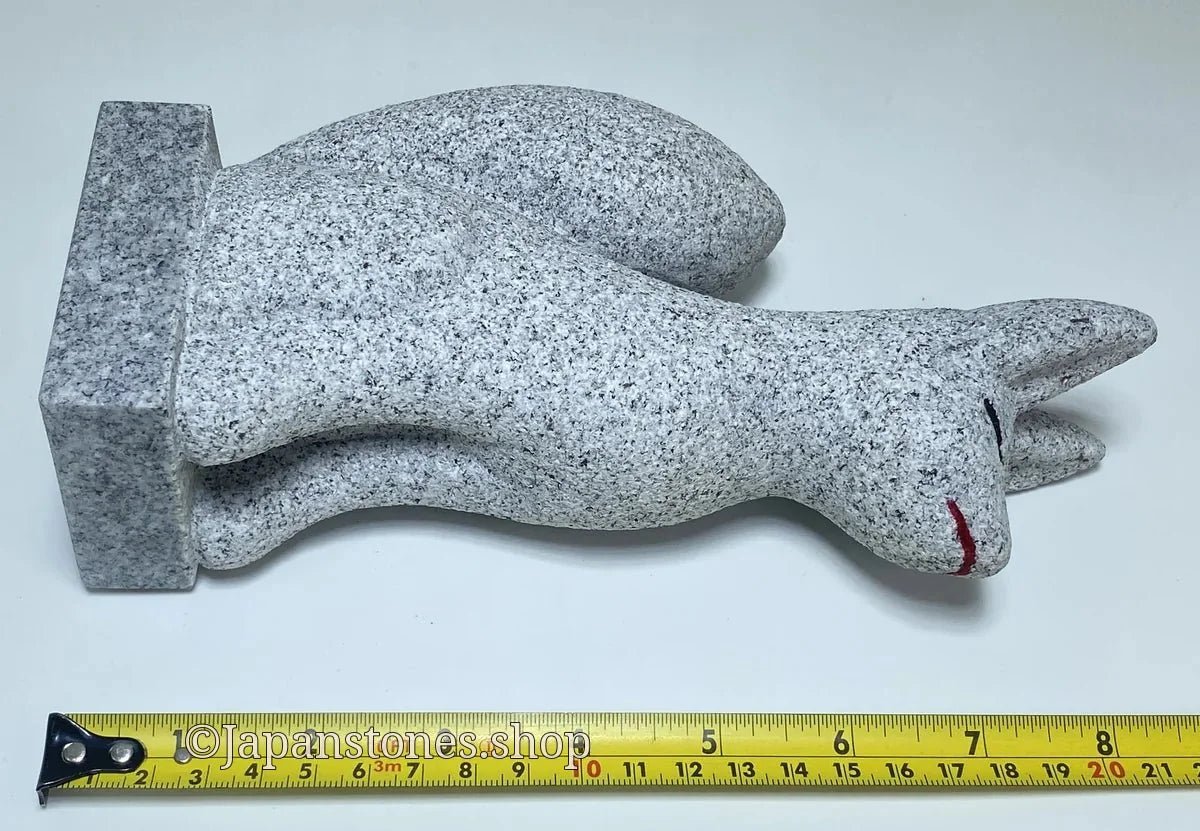 8.46 in Japanese Inari Fox Statue | Hanazawa Stone Granite — product photo 12 of 21