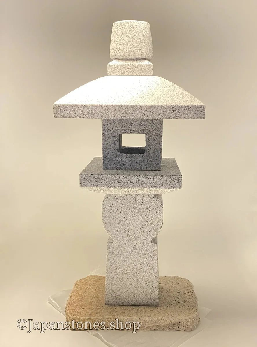 Zen Granite Gray Oribe Stone Lantern Tourou Japan Garden Statue 23.5 inch — product photo 26 of 35