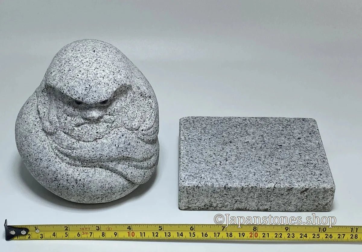 Hand-Carved Japanese Granite Daruma Statue | Hanazawa Kome Stone — product photo 10 of 24