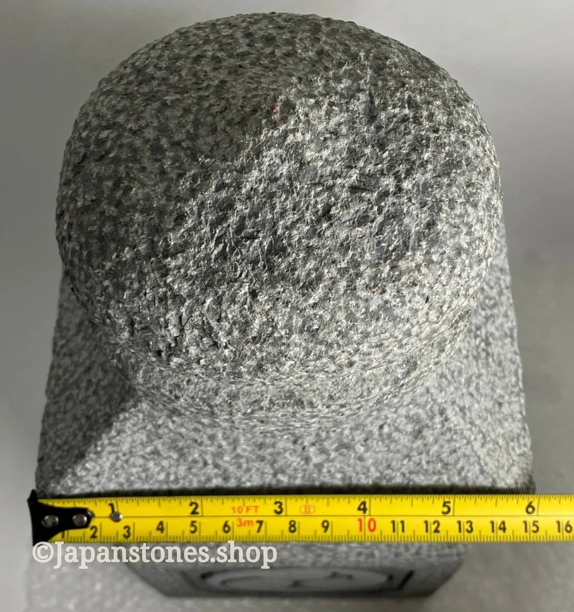 Gorinto Medium Andesite Gray Stone Three waves emblem Japanese Garden Statue — product photo 7 of 19