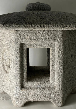 Gray Medium Sunshouan-Gata Granite Stone Lantern Tourou Handmade Japanese Garden