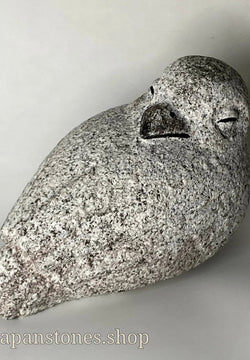 Small Eurasian Tree Sparrow Figurine Granite Stone Sculpture Japan Handmade