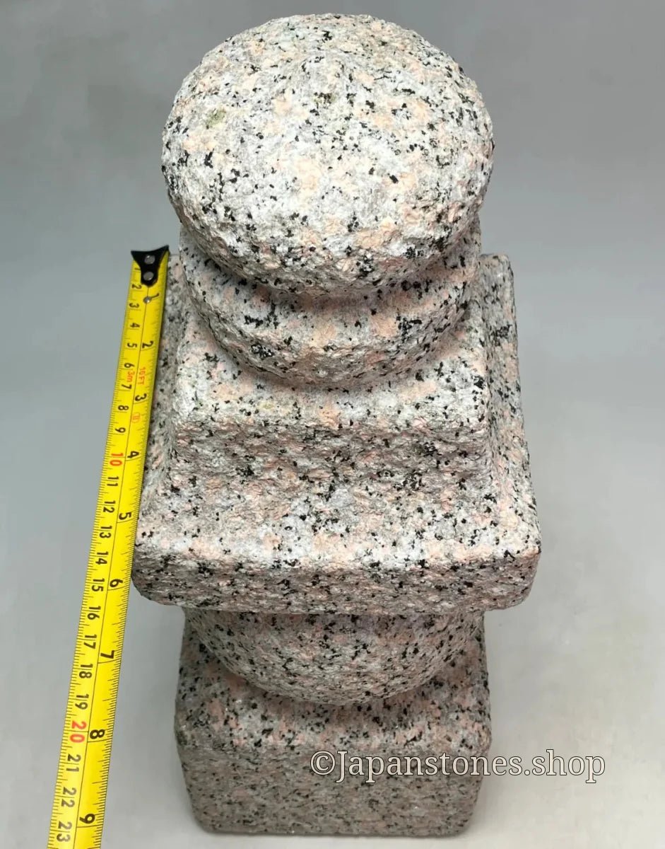 Mannari Gray Pink Granite Stone Gorinto 16 inch Japan Stone Craft — product photo 6 of 25