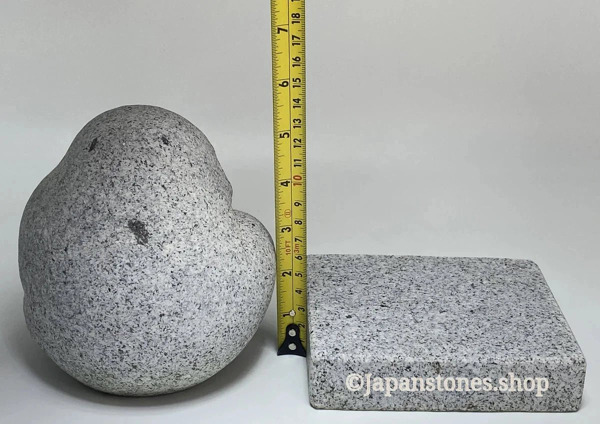 Hand-Carved Japanese Granite Daruma Statue | Hanazawa Kome Stone — product photo 9 of 24