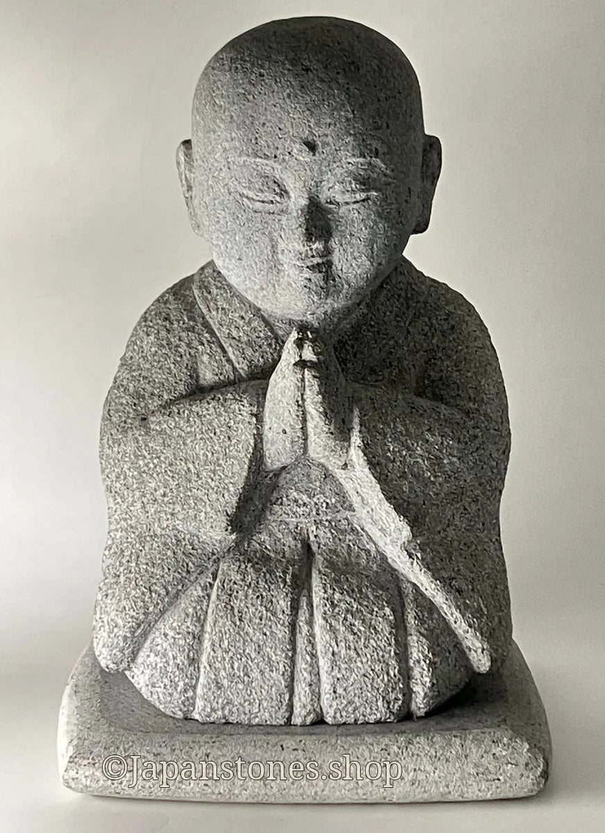 Gasshou Jizo Ojizo-Sama Granite Stone Sculpture Handmade Japanese Garden — product photo 1 of 29