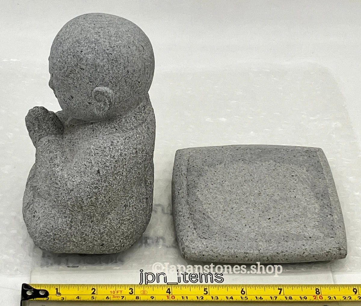 Gasshou Jizo Ojizo-Sama Granite Stone Sculpture Handmade Japanese Garden — product photo 8 of 29