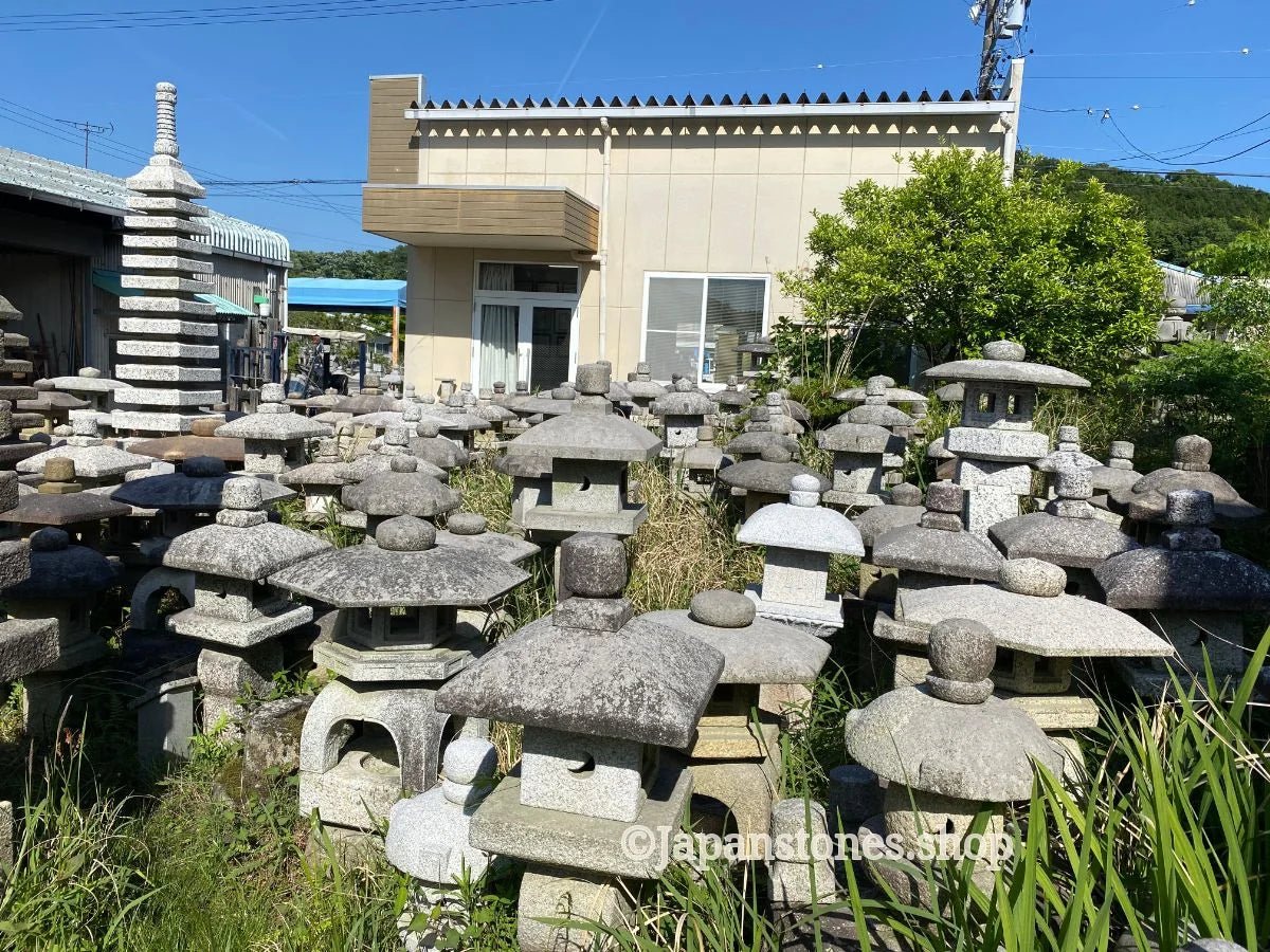 Zen Granite Gray Oribe Stone Lantern Tourou Japan Garden Statue 23.5 inch — product photo 35 of 35