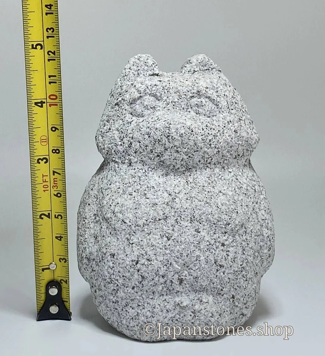 Japanese Raccoon Dog Tanuki Stone Statue | Hanazawa Granite, 4.72 in — product photo 3 of 20
