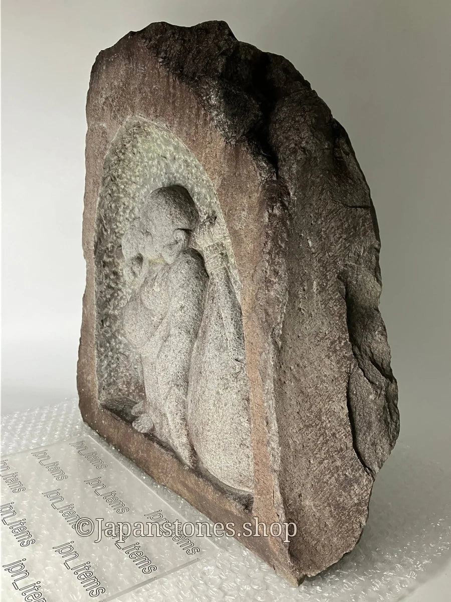 Budai Seven Lucky Gods Jizo Granite Stone Sculpture Handmade Japanese Garden — product photo 17 of 29