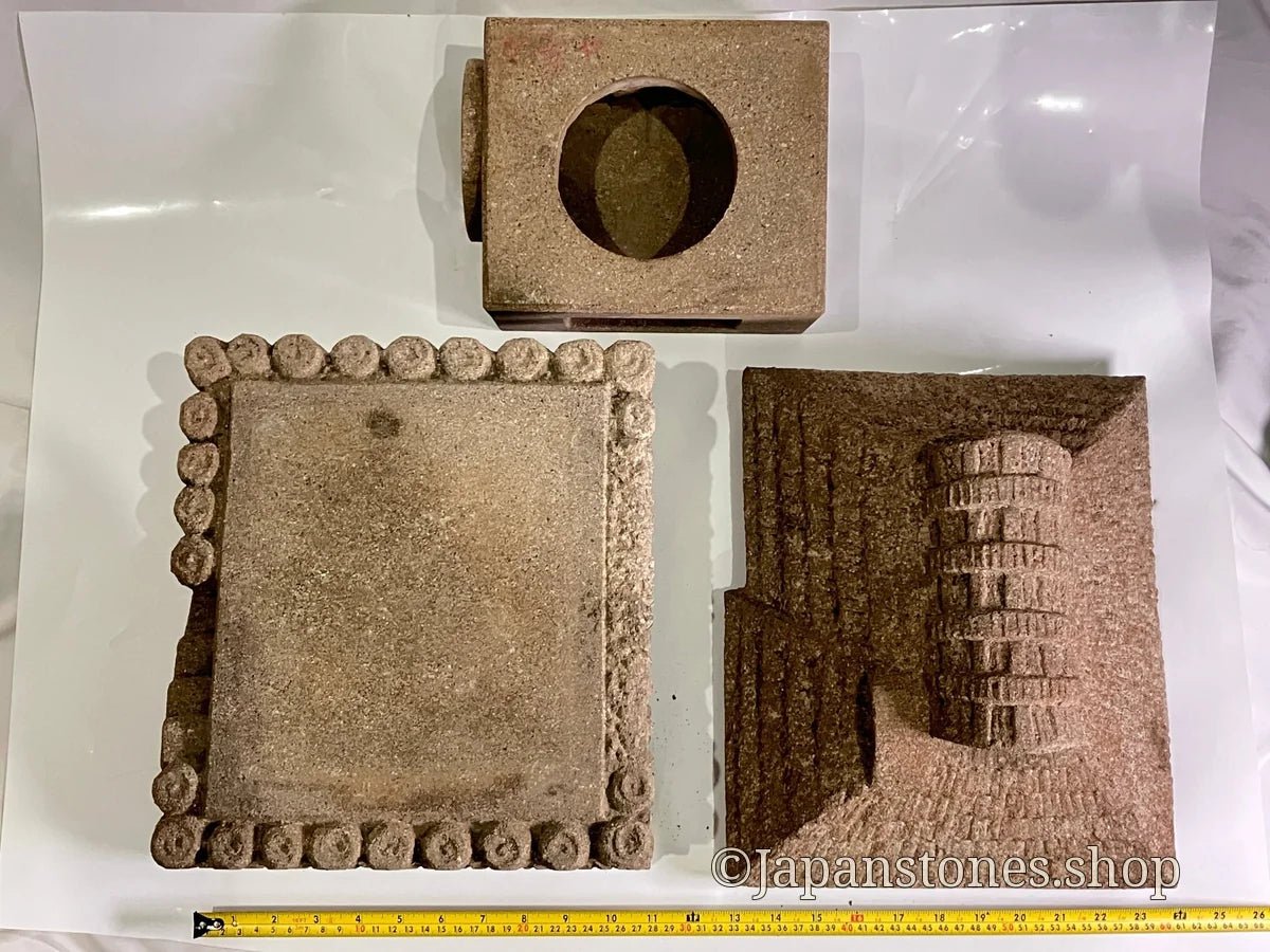 Brown Medium Sandstone Thatching Stone Lantern Tourou Handmade Japanese Garden — product photo 7 of 27