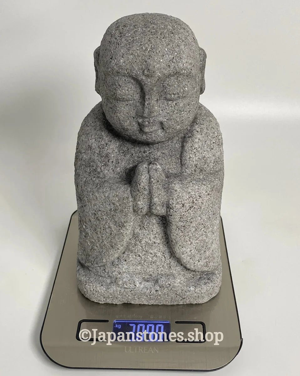 7.87 in Japanese Gassho Jizo Statue | Hanazawa Kome Granite Stone — product photo 13 of 24