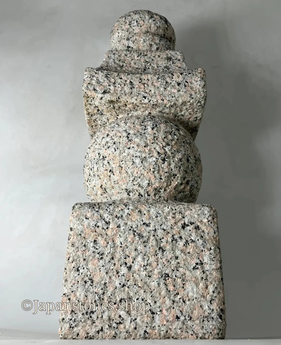 Mannari Gray Pink Granite Stone Gorinto 16 inch Japan Stone Craft — product photo 2 of 25