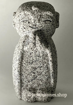 Mini Jizo Ojizo-Sama Granite Stone Sculpture Handmade Japanese Garden Buddhism