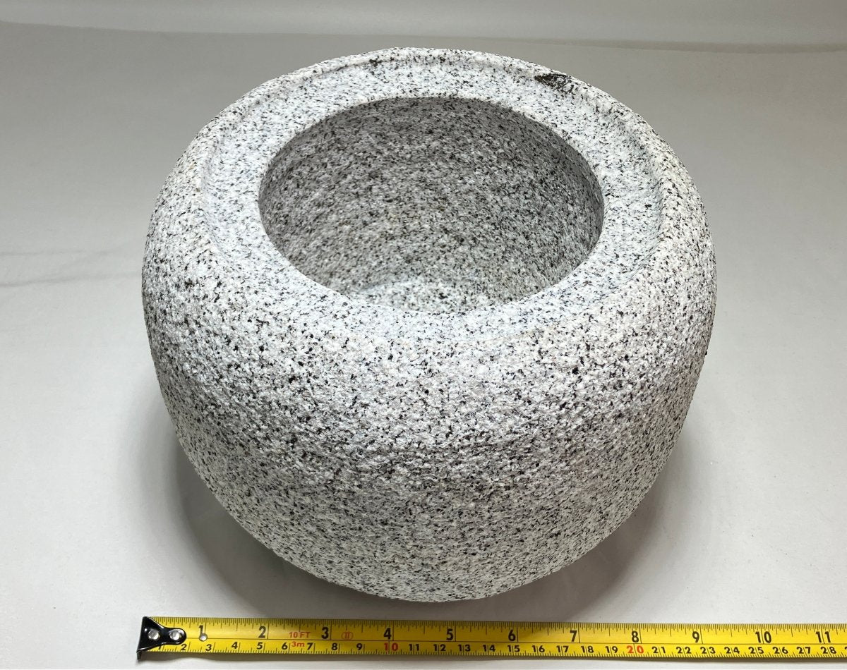 Tetsubin Style Small Granite Stone Water Bowl Chozubachi Japanese Garden
