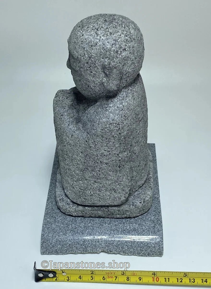 7.28 in Japanese Gassho Jizo Statue | Hanazawa Kome Granite Stone — product photo 7 of 24