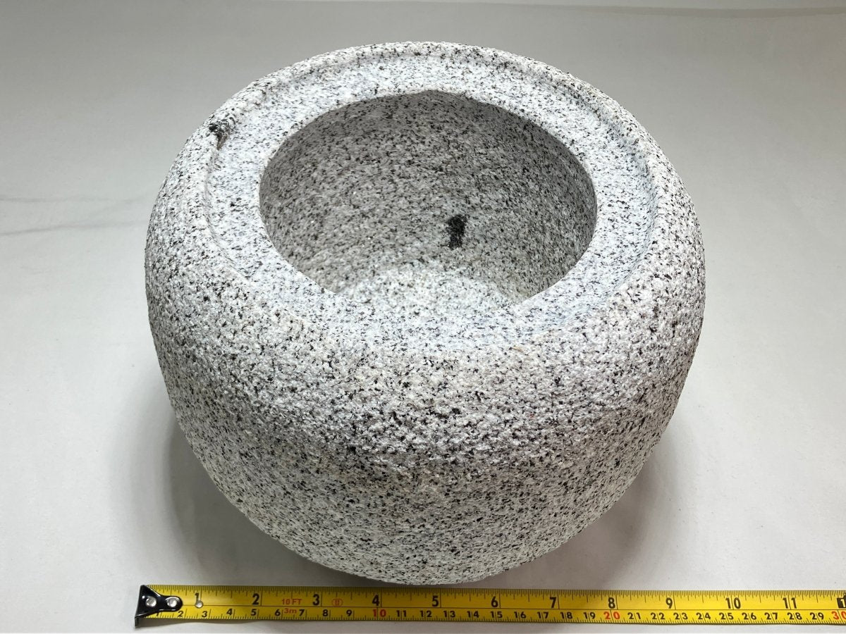 Tetsubin Style Small Granite Stone Water Bowl Chozubachi Japanese Garden