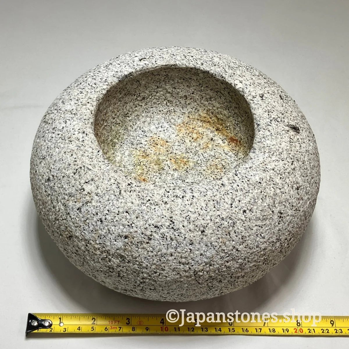 Tetsubin Style Gray Small Granite Stone Water Bowl Chozubachi Japanese Garden — product photo 4 of 21