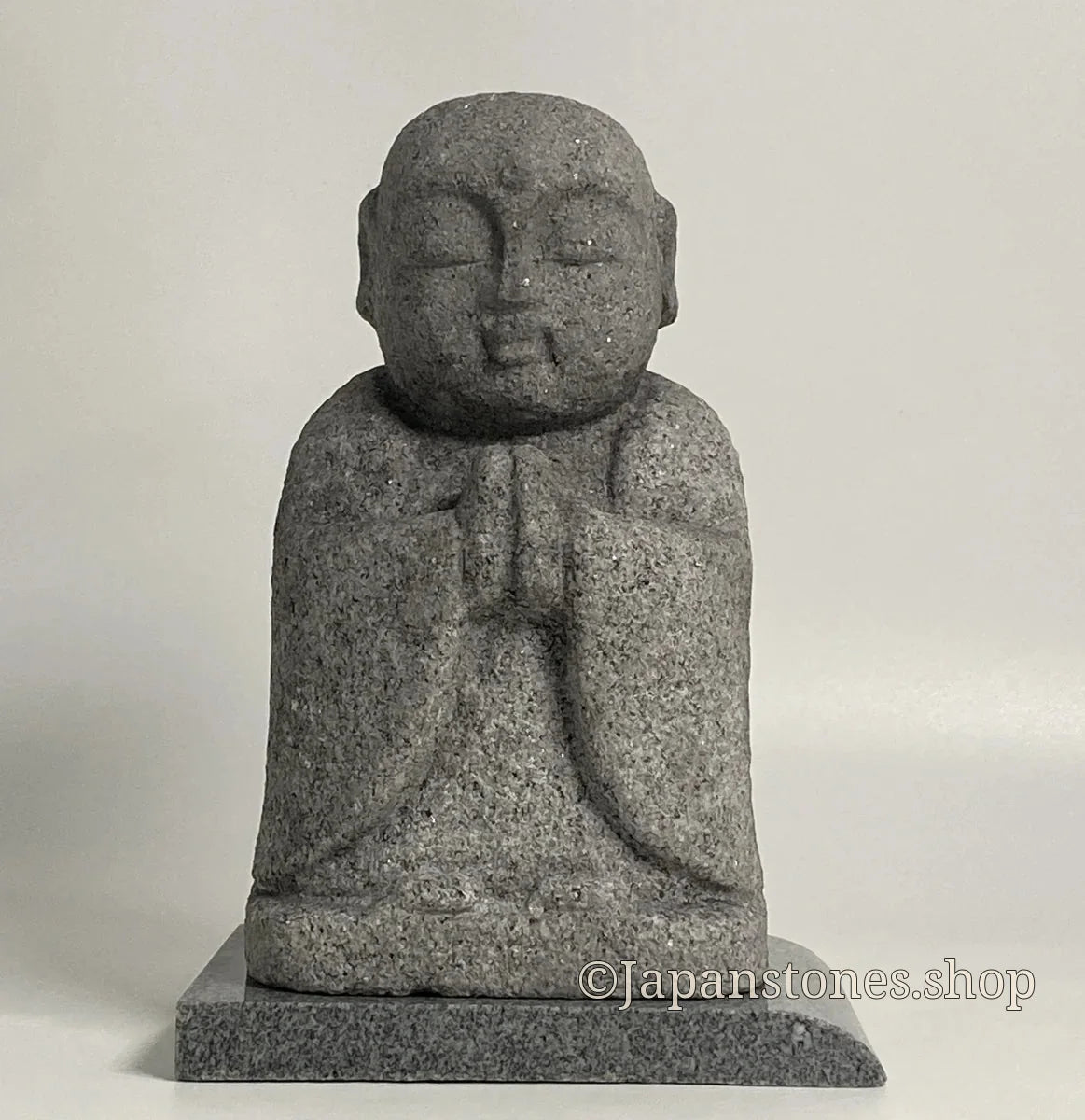 7.87 in Japanese Gassho Jizo Statue | Hanazawa Kome Granite Stone — product photo 2 of 24