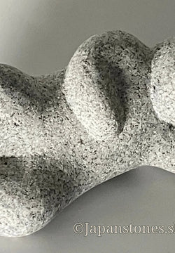 Lying Person Gray Granite Stone Sculpture Stick Figure Handmade Japanese Garden