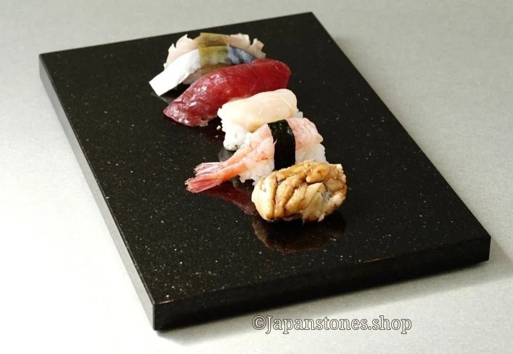 Sushi Kaiseki Sushigeta Food Plate India Granite Black Stone Japan — product photo 15 of 29