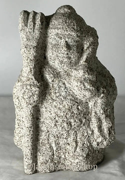 Seven Lucky Gods Jizo Vaisravana Bishamonten Gray Granite Stone Sculpture Japan