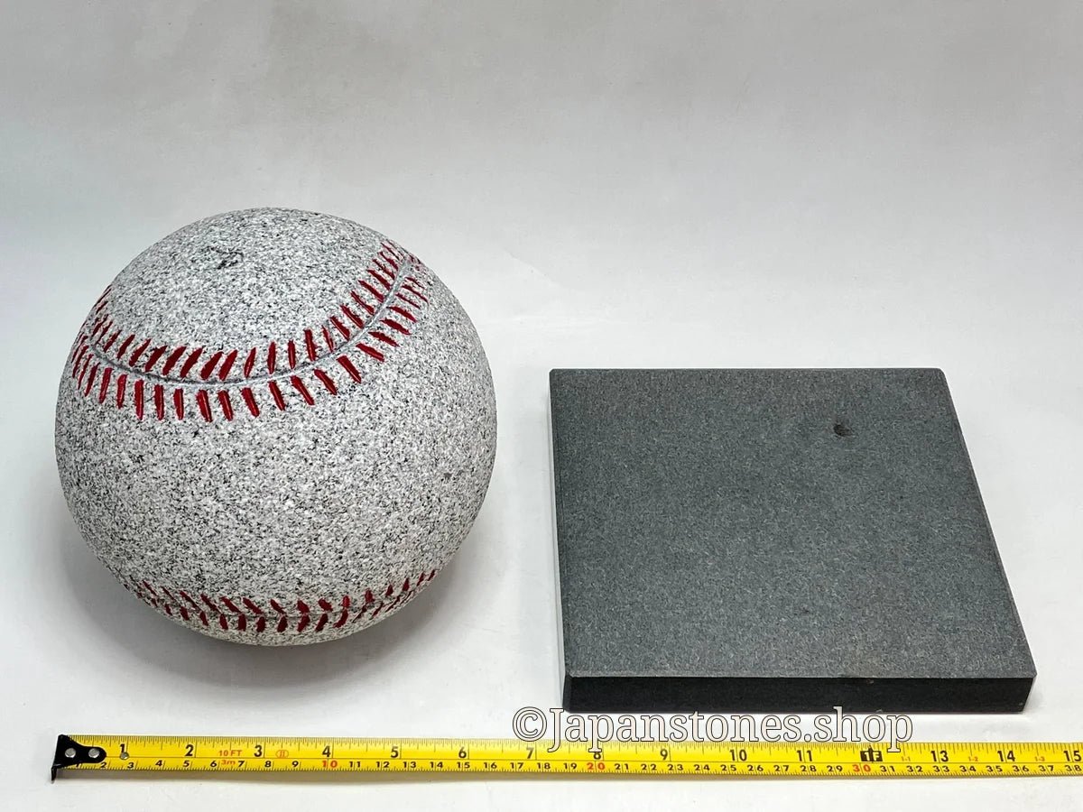 Baseball Granite Stone Ball Handmade Gray Japanese Garden Ornament Statue — product photo 9 of 29