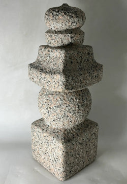 Mannari Gray Pink Granite Stone Gorinto 16 inchi Japan Stone Craft