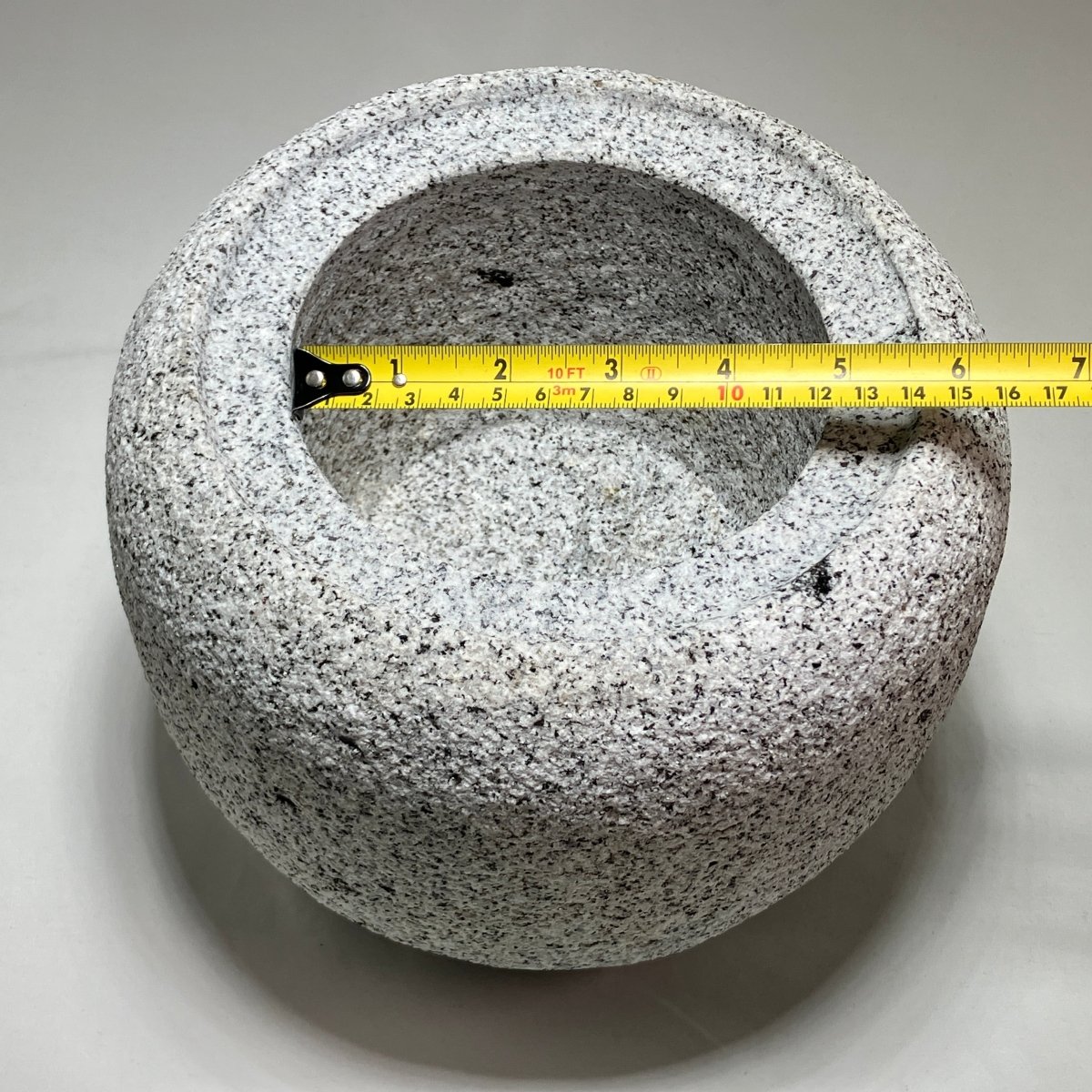 Tetsubin Style Small Granite Stone Water Bowl Chozubachi Japanese Garden