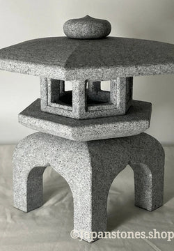 Aji Gray Stone Lantern Yukimi Tourou Small Granite Japan Garden Ornament Statue
