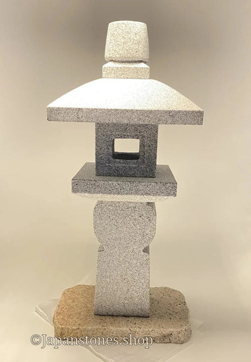 Zen Granite Gray Oribe Stone Lantern Tourou Japan Garden Statue 23.5 inch